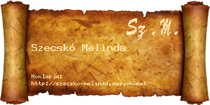 Szecskó Melinda névjegykártya