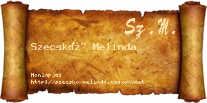 Szecskó Melinda névjegykártya