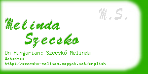 melinda szecsko business card