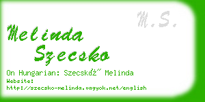 melinda szecsko business card